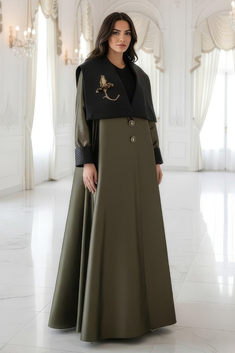 عباية أخضر زيتوني 01091 عباية أخضر زيتوني 01091