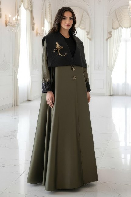 عباية أخضر زيتوني 01091