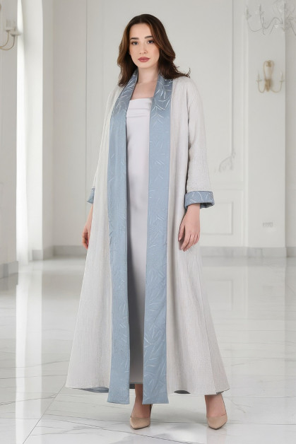 عباية 01054 عباية قابلة للعكس من الكتان الناعم