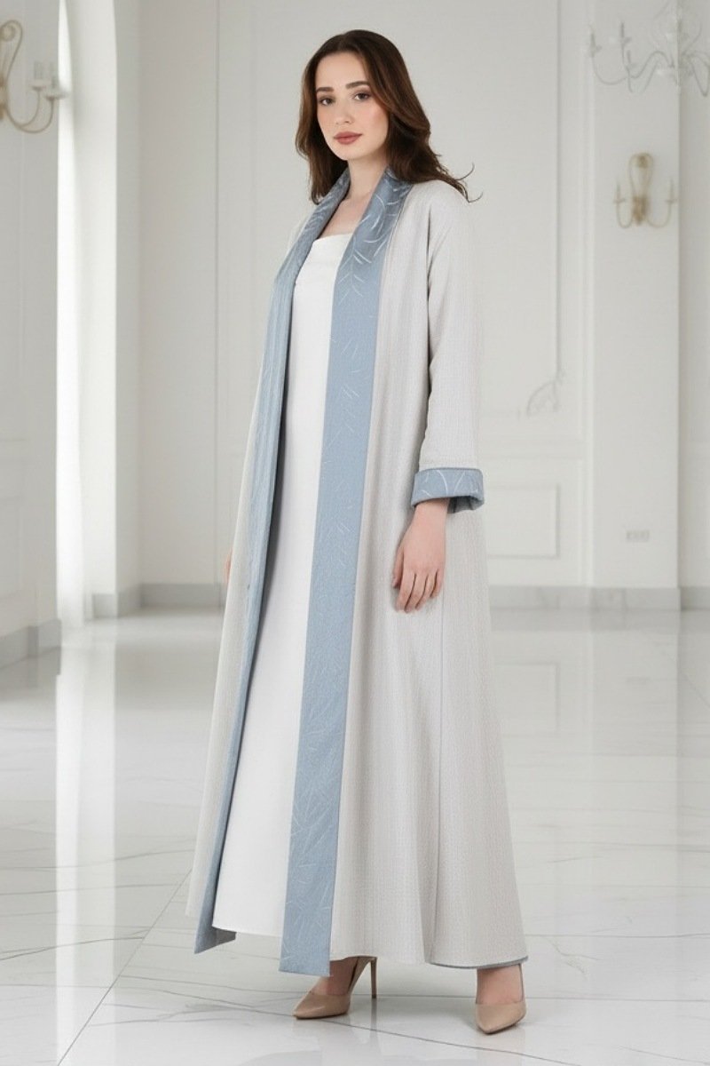 عباية 01054 عباية قابلة للعكس من الكتان الناعم