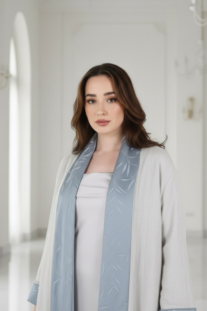 عباية 01053 عباية قابلة للعكس حريرية منقوشة