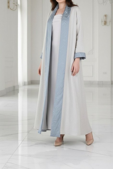 عباية 01053 عباية قابلة للعكس حريرية منقوشة