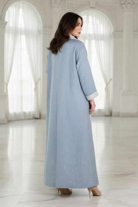 عباية 01053 عباية قابلة للعكس حريرية منقوشة