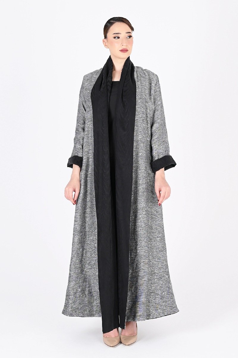 عباية تلبس من الجهتين لينين و حرير 01026