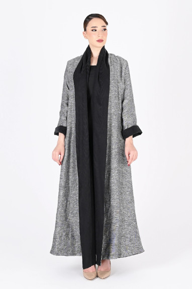 عباية تلبس من الجهتين لينين و حرير 01026