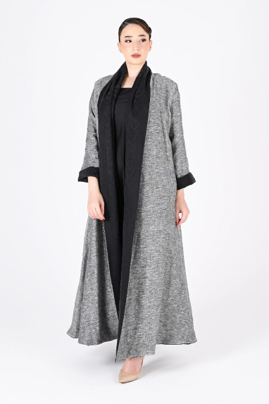 عباية تلبس من الجهتين لينين مع حرير 01023