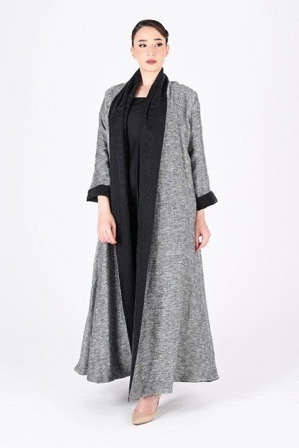 عباية تلبس من الجهتين لينين مع حرير 01023