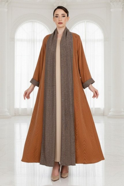 عباية تلبس من الجهتين لينين و حرير 01028