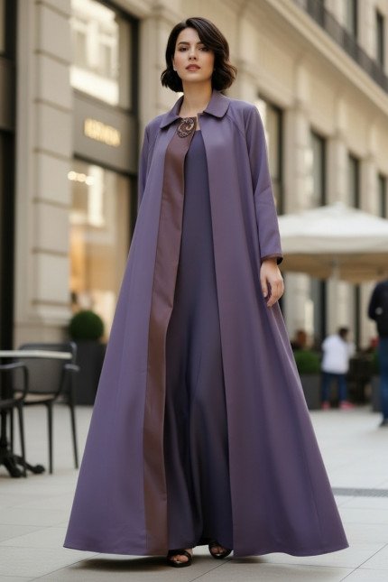 عباية من قماش التافتا الفاخر 010121