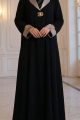 Crepe & satin luxury Abaya 035