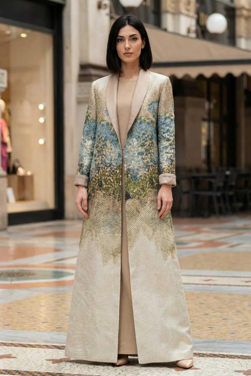 عباية جاكار منقوش فاخر 010123