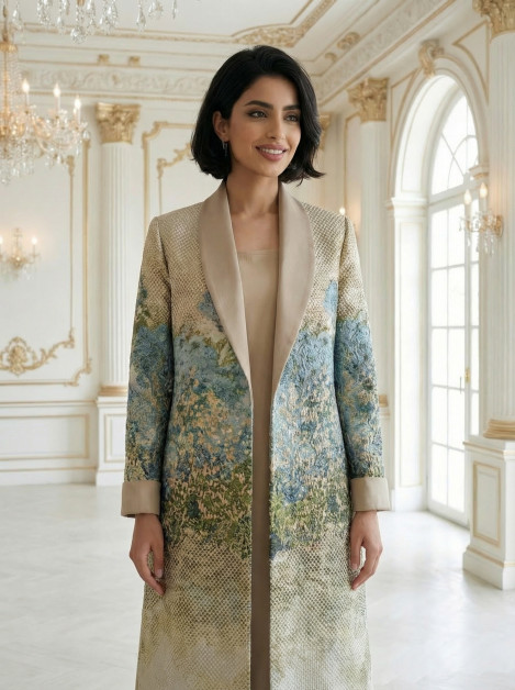 عباية جاكار منقوش فاخر 010123