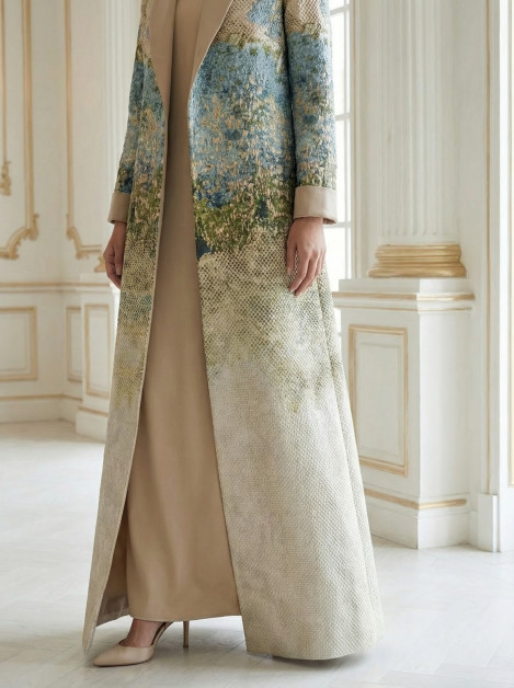 عباية جاكار منقوش فاخر 010123