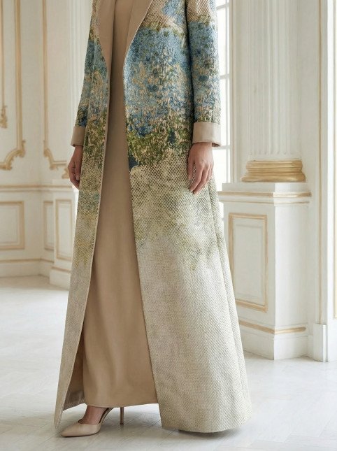 عباية جاكار منقوش فاخر 010123