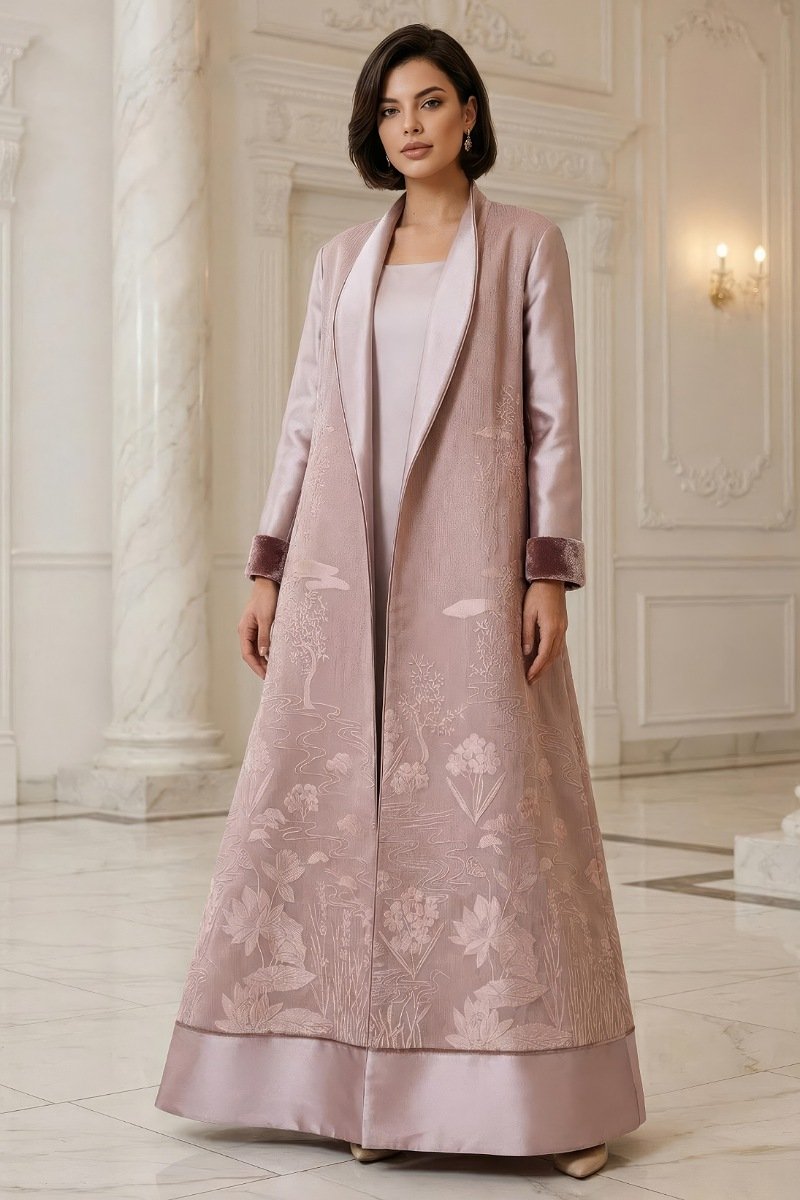 عباية 01048 فستان من قماش أورجانزا ميكونوس مطرز