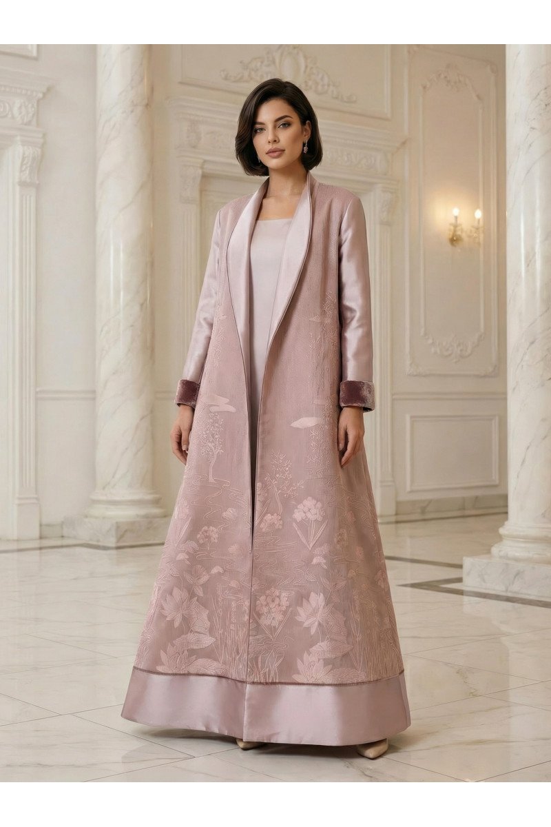 عباية 01048 فستان من قماش أورجانزا ميكونوس مطرز