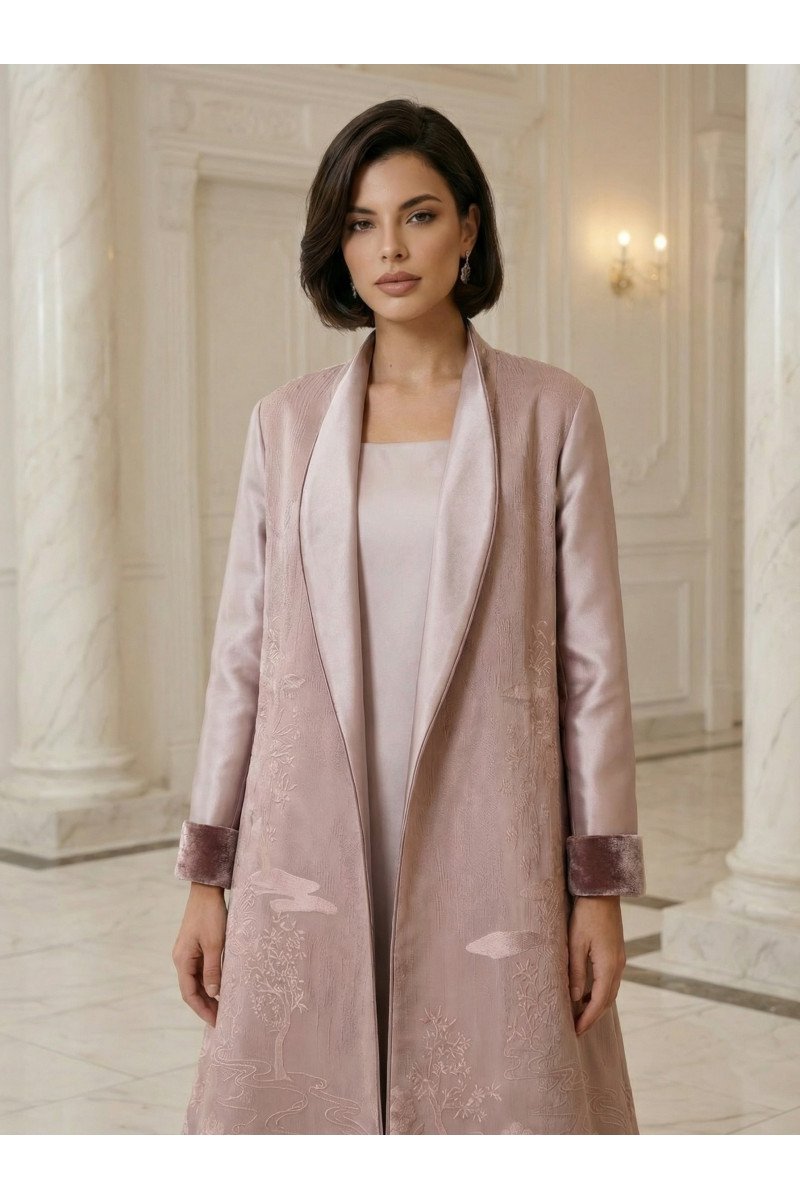 عباية 01048 فستان من قماش أورجانزا ميكونوس مطرز