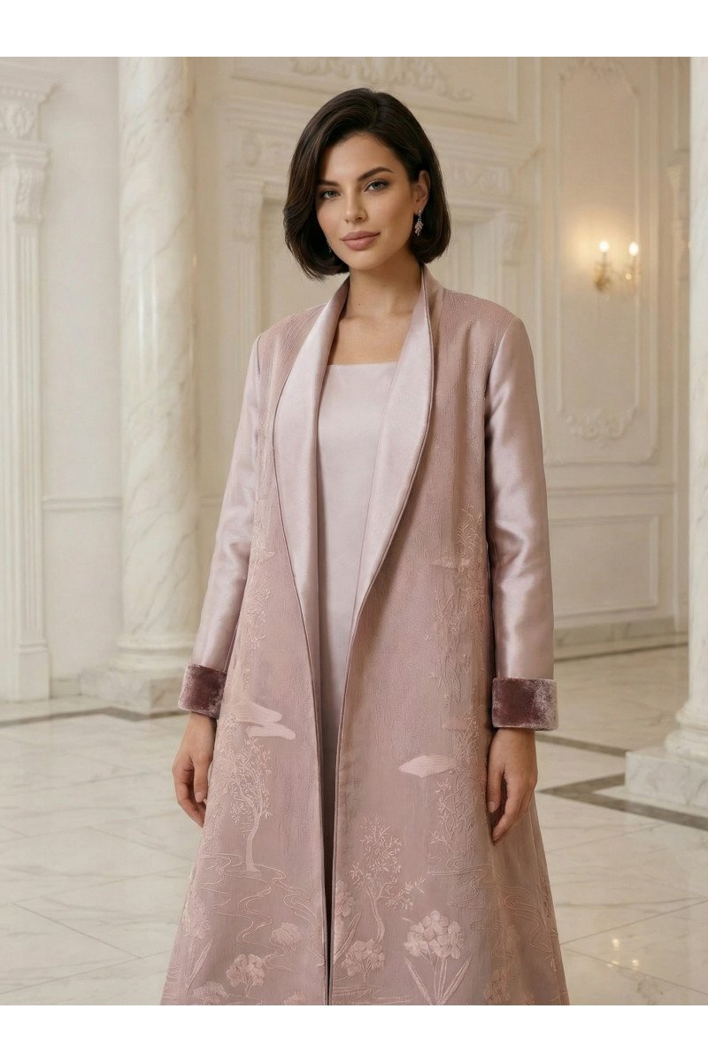 عباية 01048 فستان من قماش أورجانزا ميكونوس مطرز