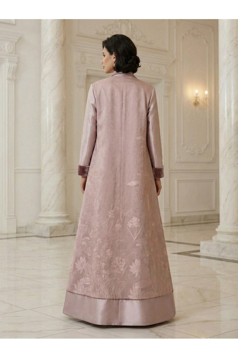 عباية 01048 فستان من قماش أورجانزا ميكونوس مطرز