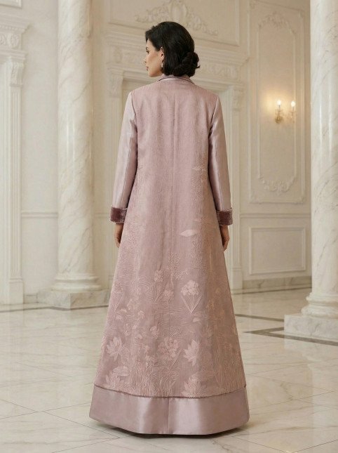 عباية 01048 فستان من قماش أورجانزا ميكونوس مطرز