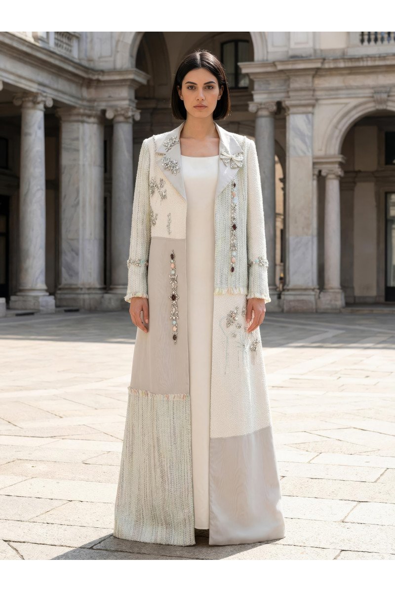 عباية بلاتية من الألوان الهادئة 01089