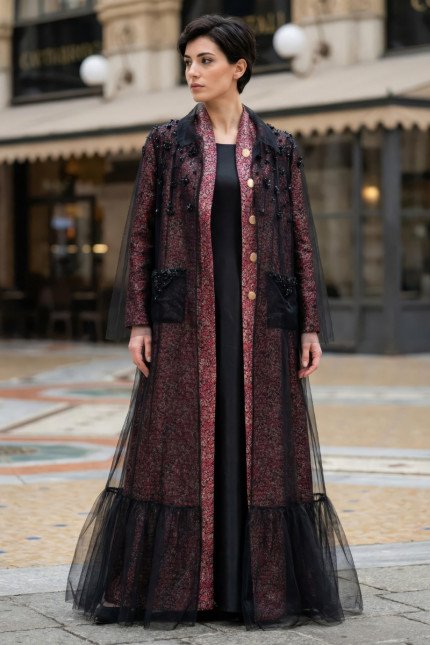 عباية من الجاكار الفاخر والتل الأسود 010133