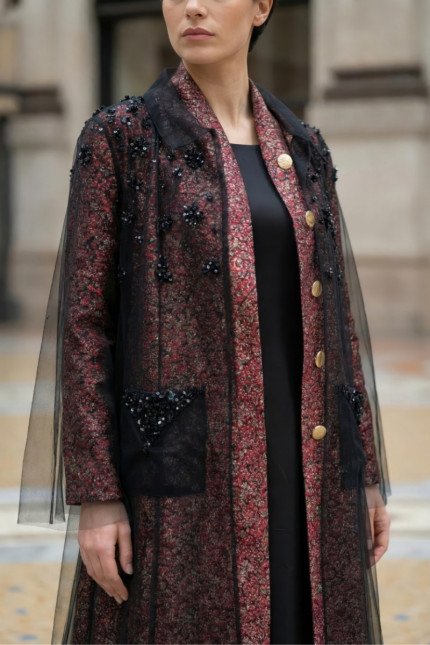 عباية من الجاكار الفاخر والتل الأسود 010133