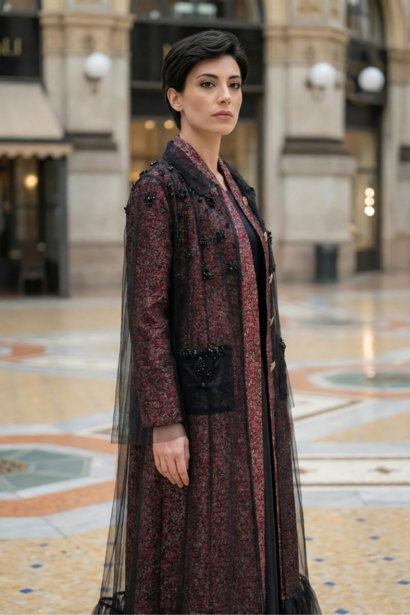 عباية من الجاكار الفاخر والتل الأسود 010133