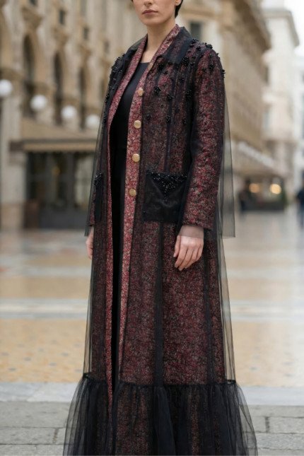 عباية من الجاكار الفاخر والتل الأسود 010133