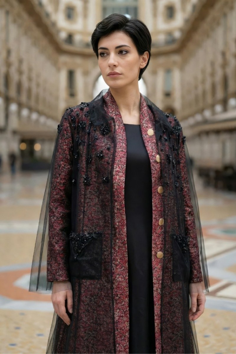 عباية من الجاكار الفاخر والتل الأسود 010133