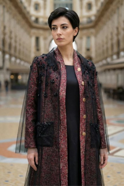 عباية من الجاكار الفاخر والتل الأسود 010133