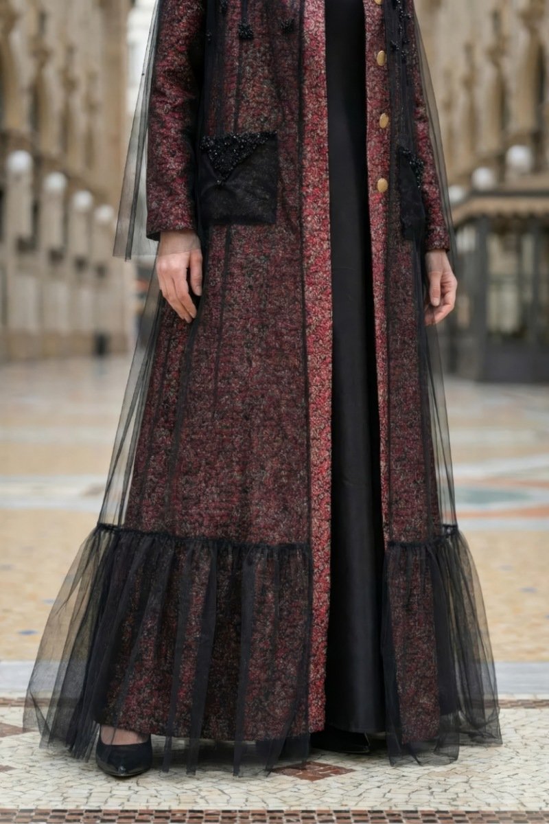 عباية من الجاكار الفاخر والتل الأسود 010133