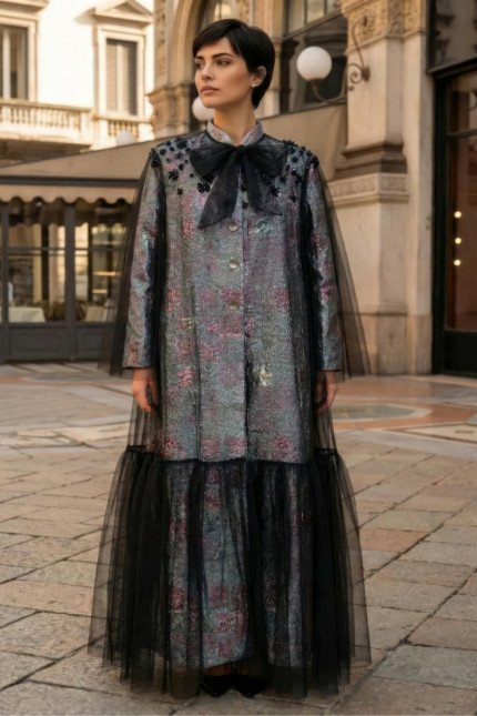 عباية جاكار بارز مميز مع تل أسود 010133