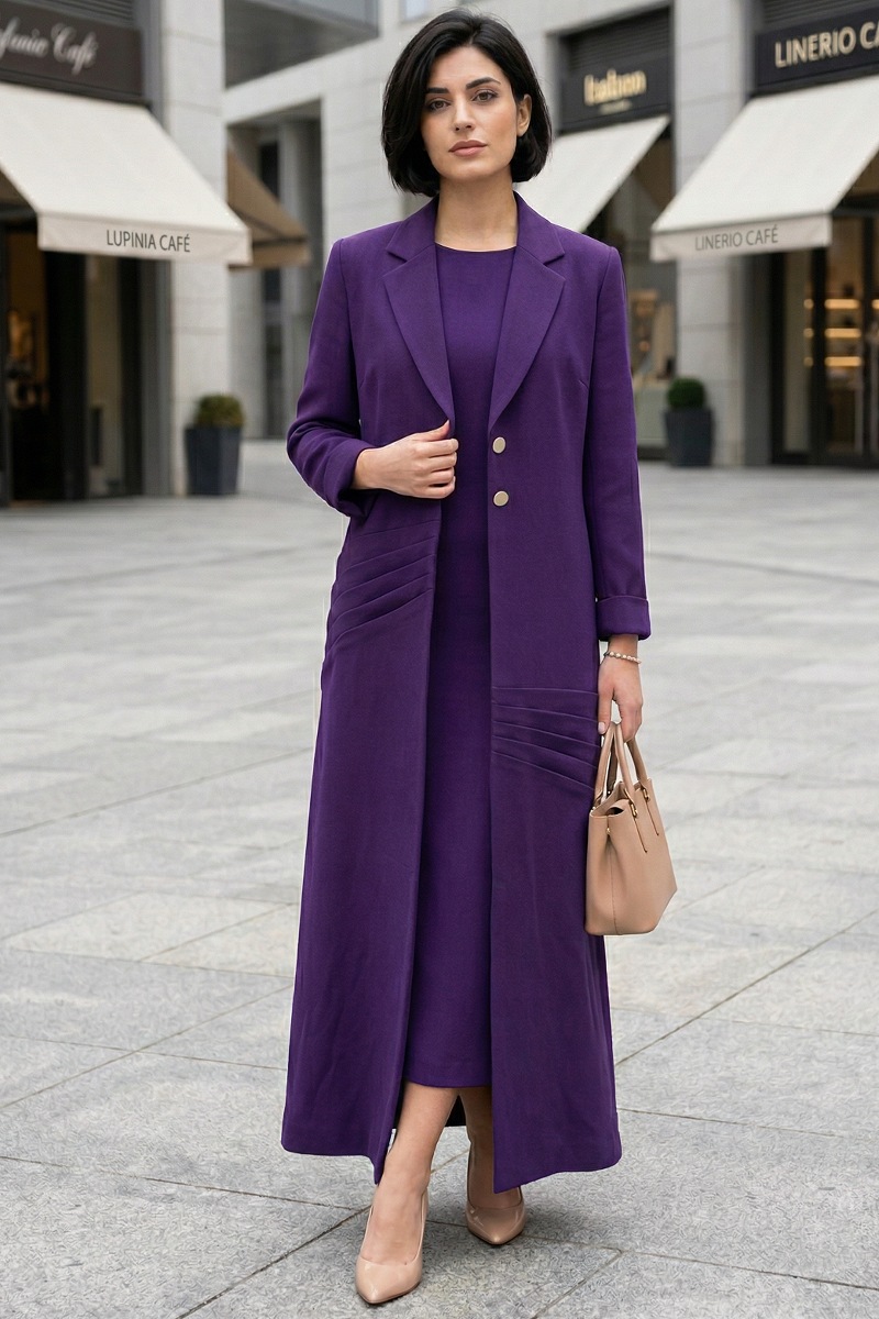 عباية كريب بنفسجي 010139