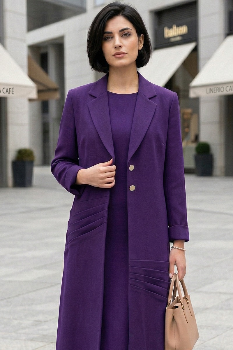 عباية كريب بنفسجي 010139