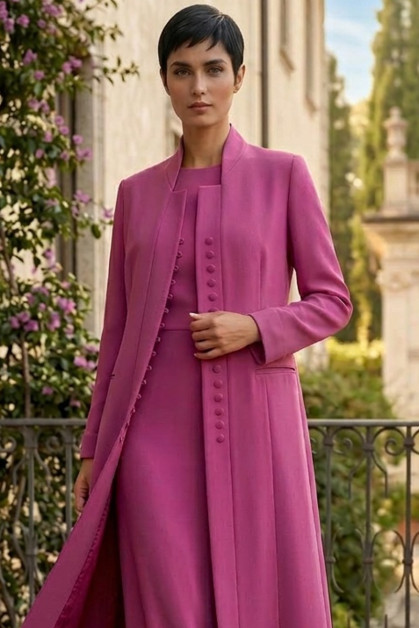 عباية كريب فاخر بلون زهري بينك مطفي 010141