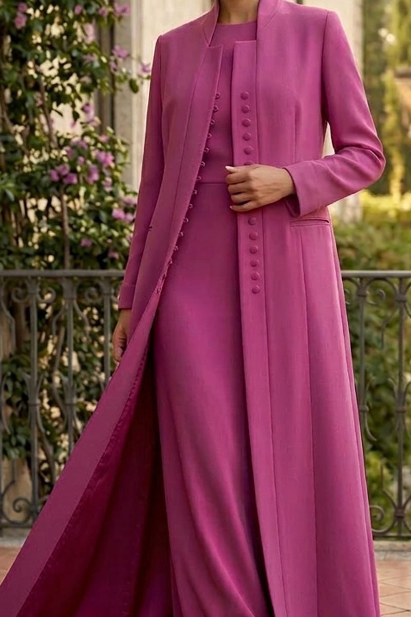 عباية كريب فاخر بلون زهري بينك مطفي 010141