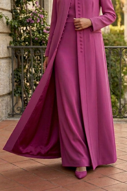 عباية كريب فاخر بلون زهري بينك مطفي 010141