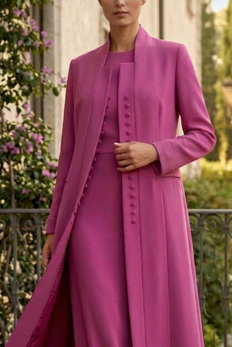 عباية كريب فاخر بلون زهري بينك مطفي 010141