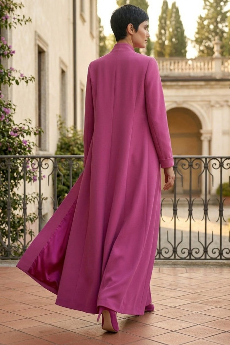 عباية كريب فاخر بلون زهري بينك مطفي 010141