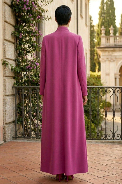 عباية كريب فاخر بلون زهري بينك مطفي 010141