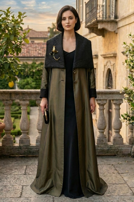 عباية أخضر زيتوني 01091