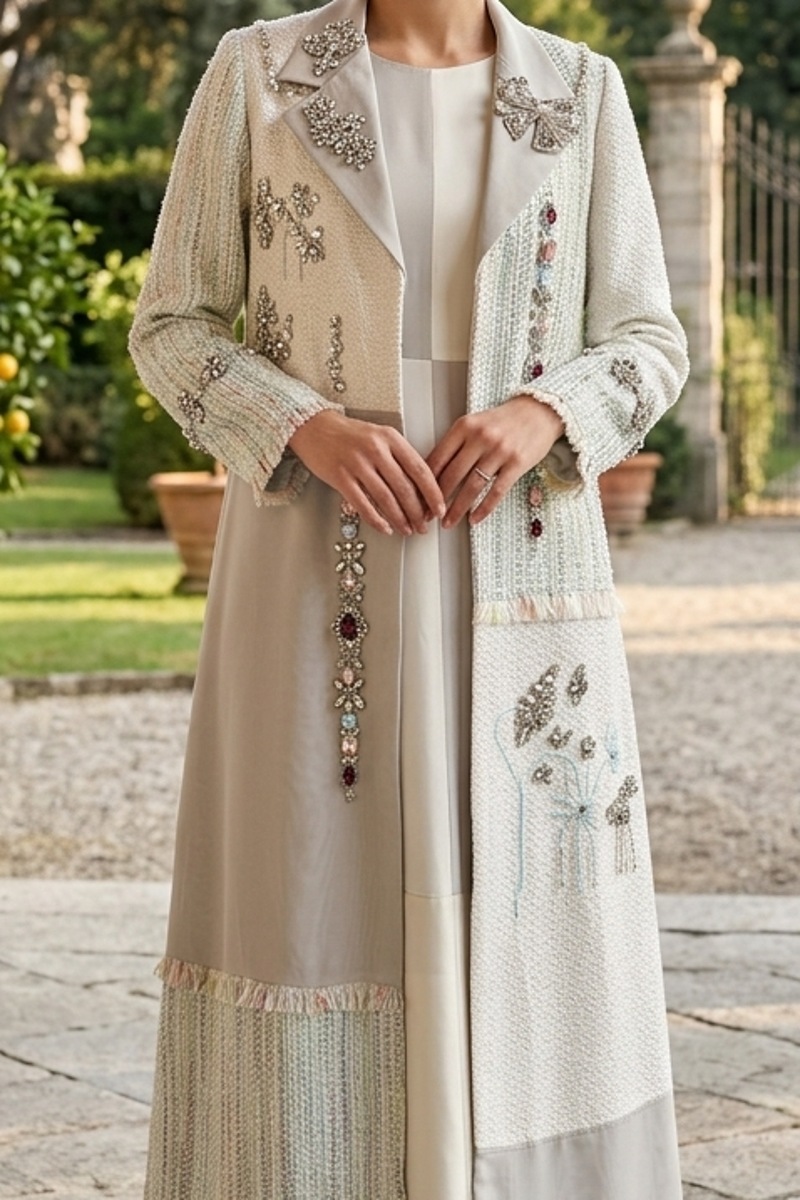 عباية من قماش التويد الفاخر 010124