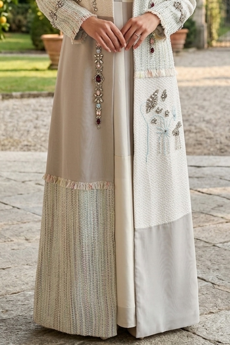 عباية من قماش التويد الفاخر 010124