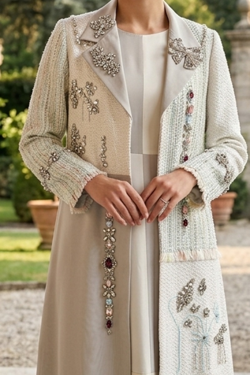 عباية من قماش التويد الفاخر 010124