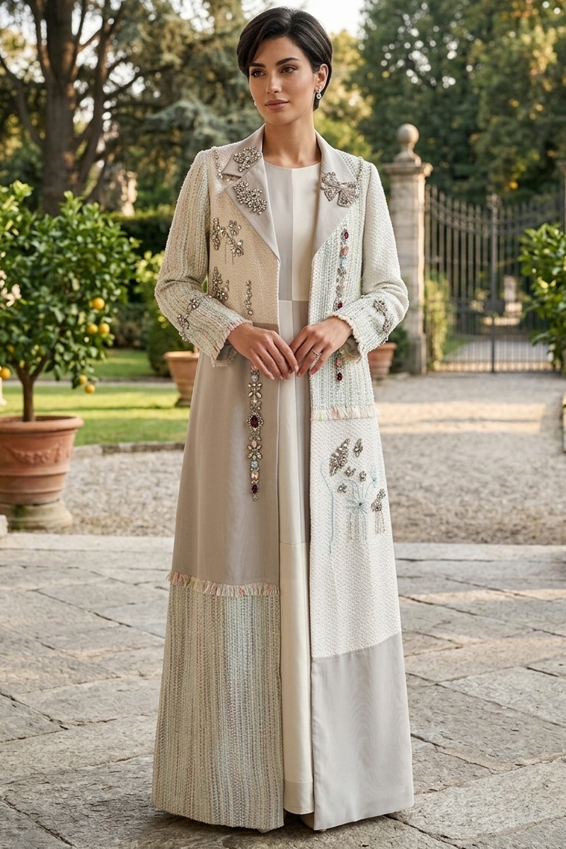 عباية من قماش التويد الفاخر 010124