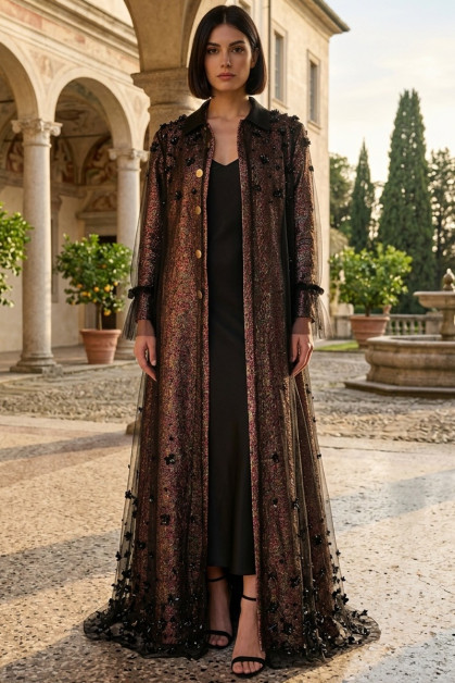 عباية جاكار فاخر مع تل أسود 010145