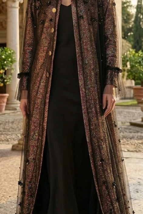 عباية جاكار فاخر مع تل أسود 010145