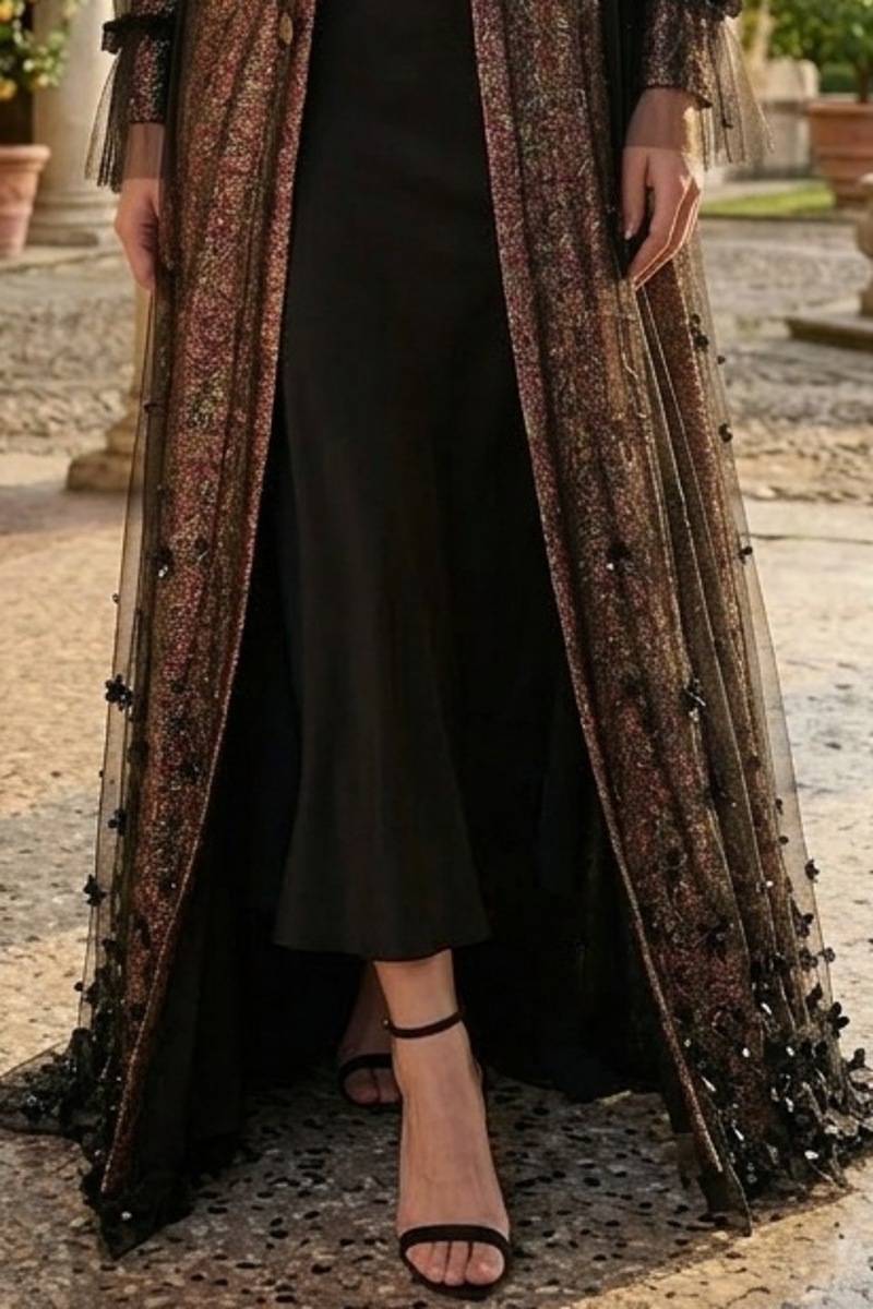 عباية جاكار فاخر مع تل أسود 010145