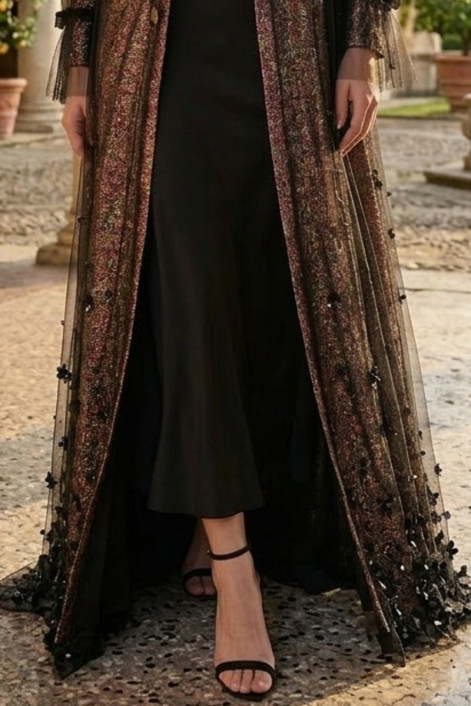 عباية جاكار فاخر مع تل أسود 010145